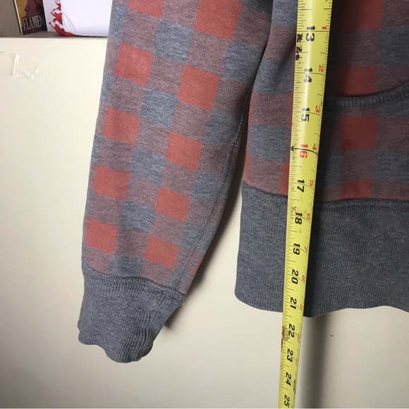 Lululemon RARE Reversible Scuba Remix Hoodie Jacket Cotton Fleece Plaid Pockets - Picture 15 of 15